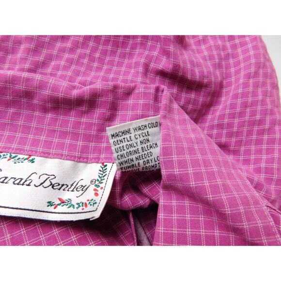 Sarah Bentley Shirt Large Purple Plaid Long Sleeve Button Down - Picture 6 of 7